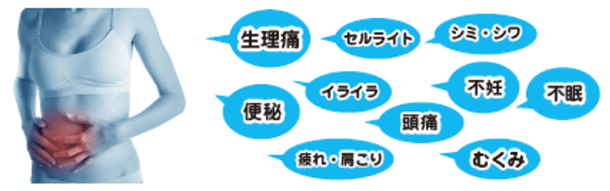 生理痛・便秘・疲れ・肩こり・むくみ・頭痛・不妊・不眠